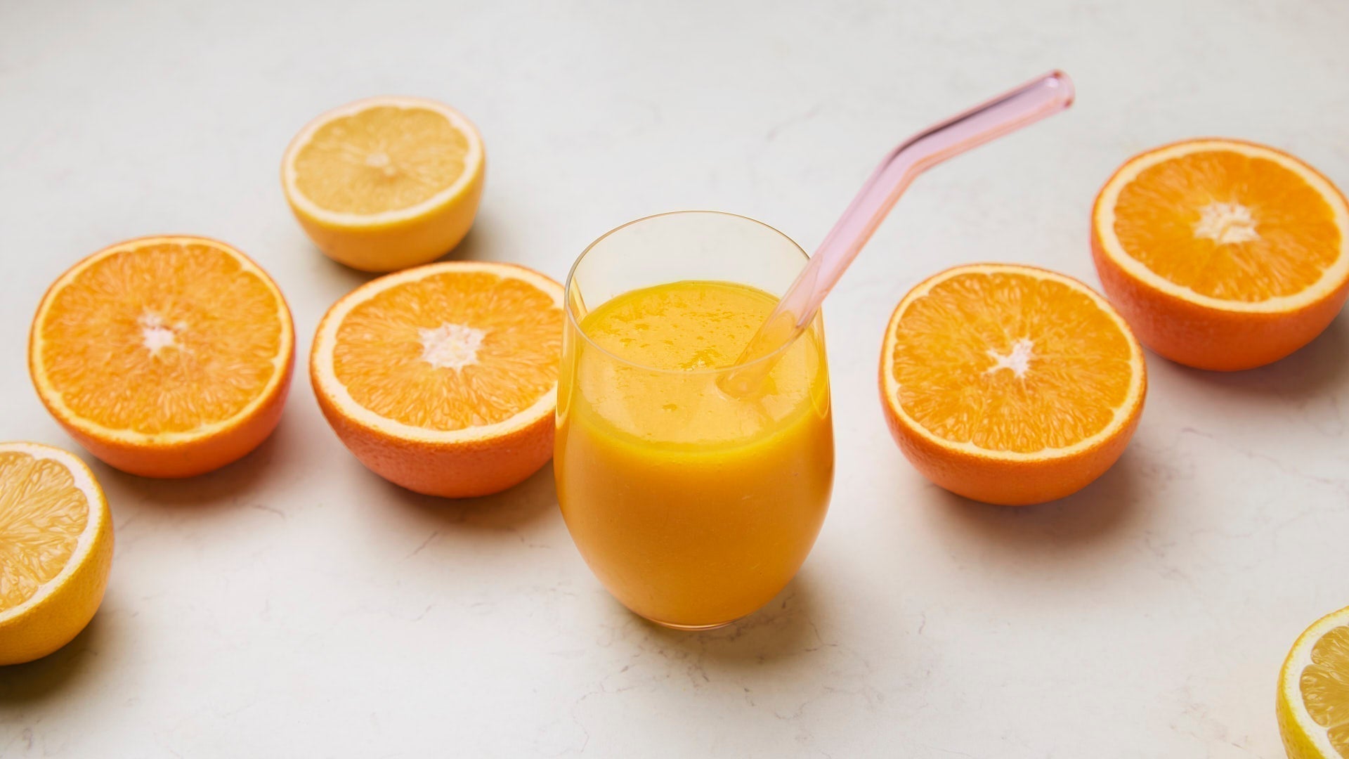 Refreshing glass of Vitamin D smoothie with mango and pineapple