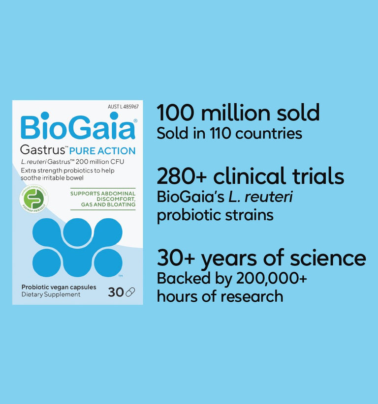 Gastrus Pure Action | Probiotics for Stomach & Gut Health – BioGaia ...